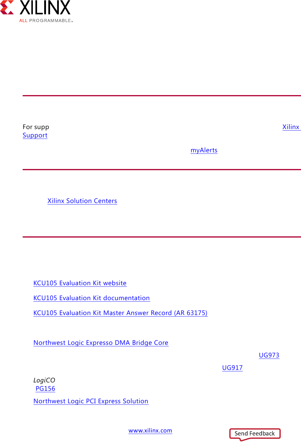 KCU105 PCI Express Control Plane TRD User Guide Datasheet by Xilinx Inc
