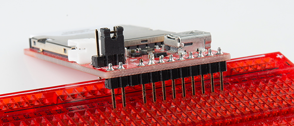Pins soldered onto the imp Breakout Board