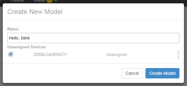 Create new model